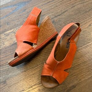 Clarks Orange Wedges